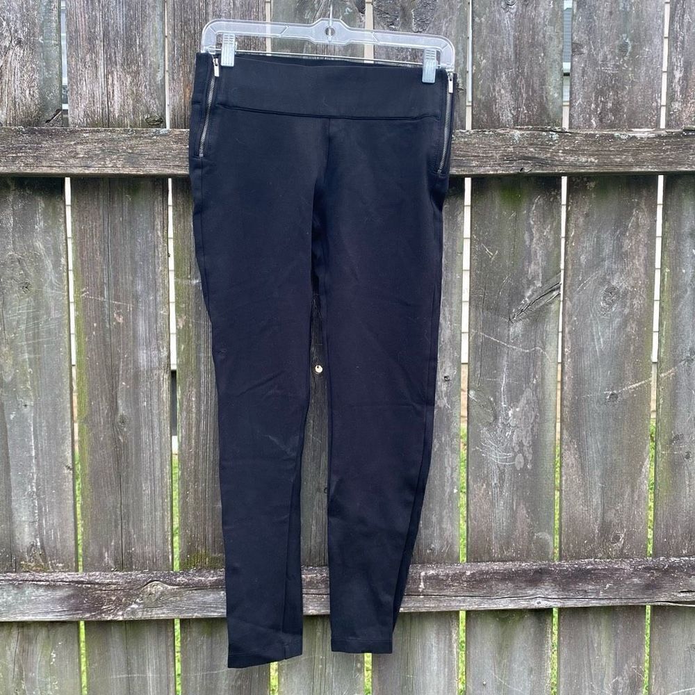 ‎Zara Black Ponte Zipper Leggings | M